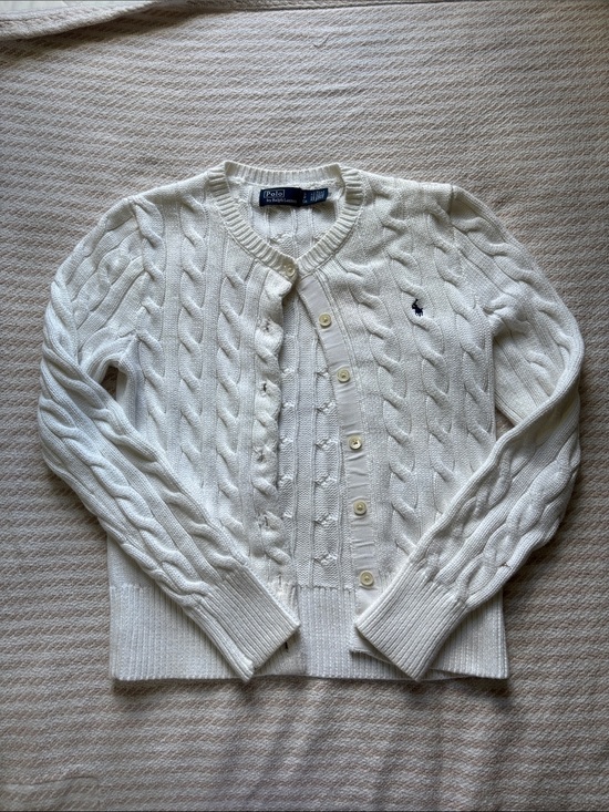 Polo Ralph Lauren Sweaters - Polo by Ralph Lauren Cream Cable-Knit Button Cardigan